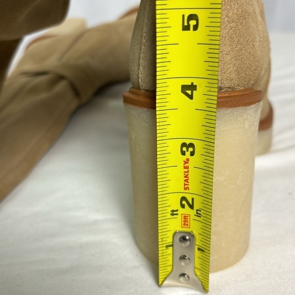 NWT Free People Jasper OTK Boots Suede Tan Block Heel Buckle Strap Boots - Picture 8 of 8